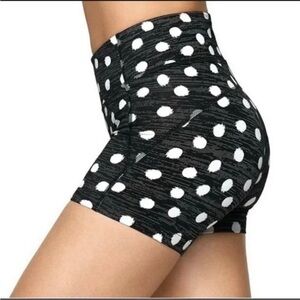 Outdoor Voices Black and White Polka Dot Athletic Shorts